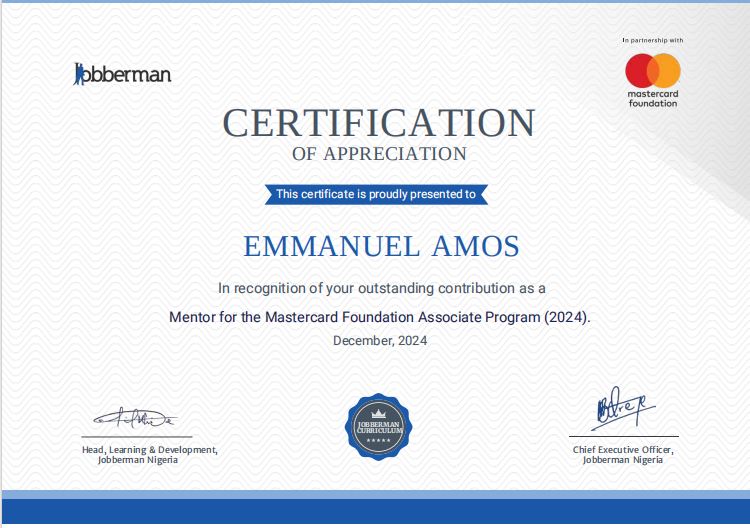 Jobberman certificate